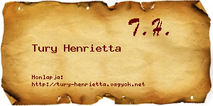 Tury Henrietta névjegykártya